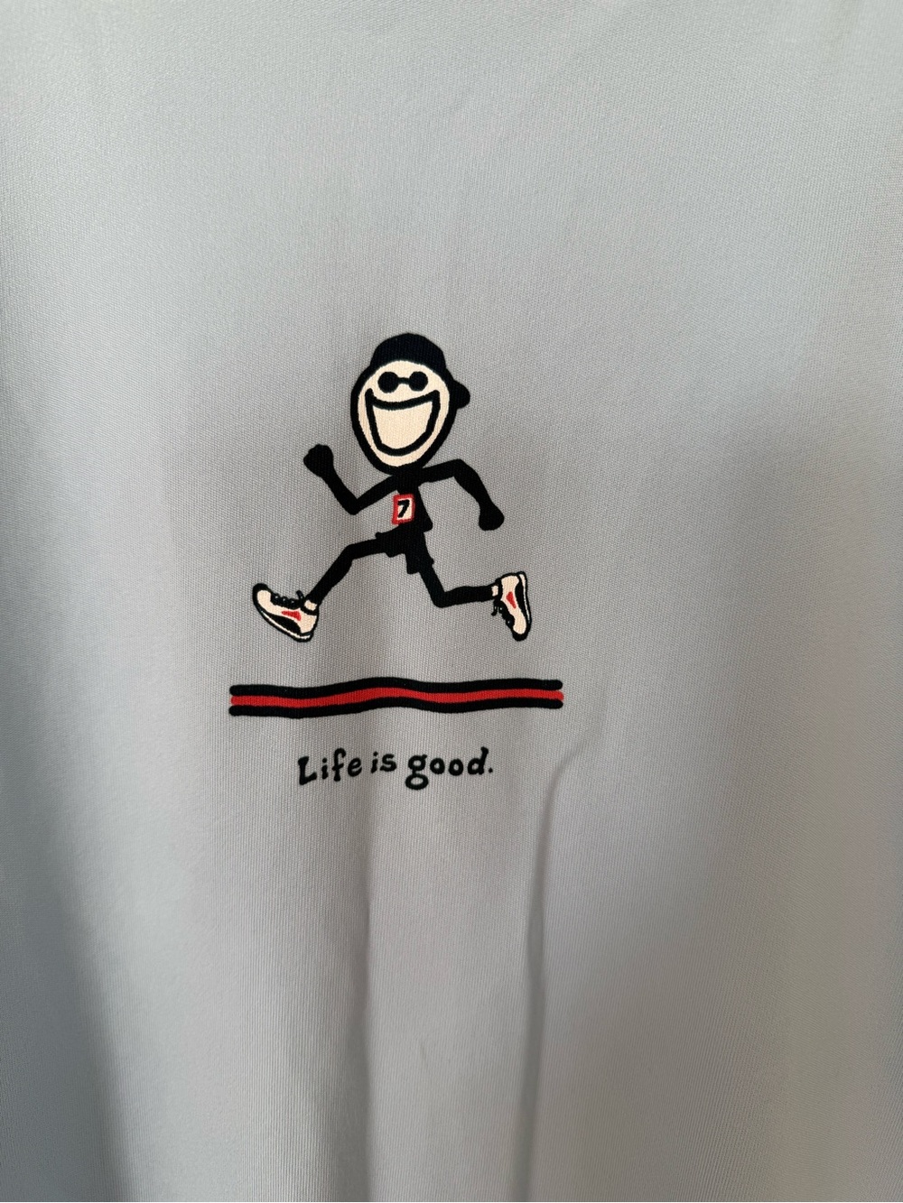Life Is Good Light Blue Tee with Logo Tag T-shirt - Picture 2 of 12